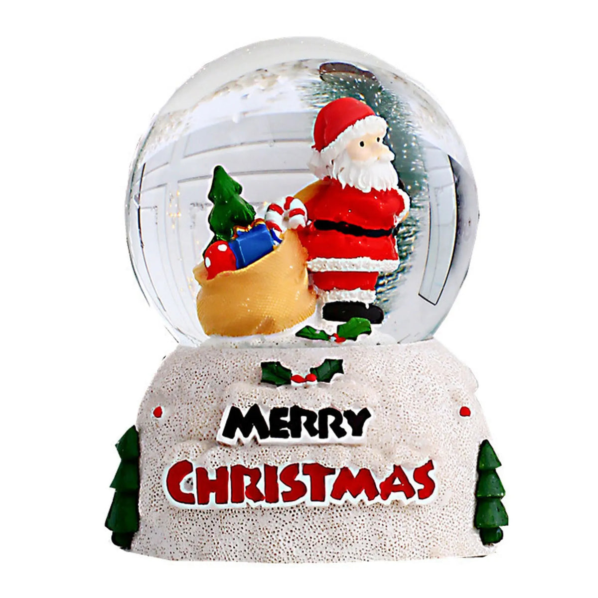 Christmas Glowing Crystal Ball English Glass Ball Desktop Ornaments Christmas Eve Children Gift Glowing Crystal Ball Decoration HIP L