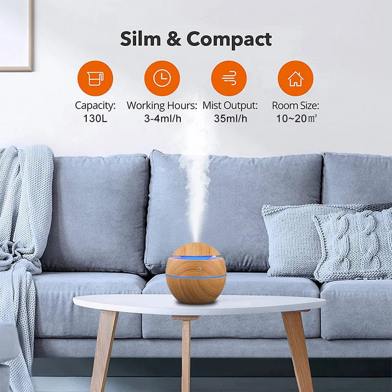 Wood Grain USB Ultrasonic Humidifier & Aroma Diffuser Ultrasonic Humidifier HIP