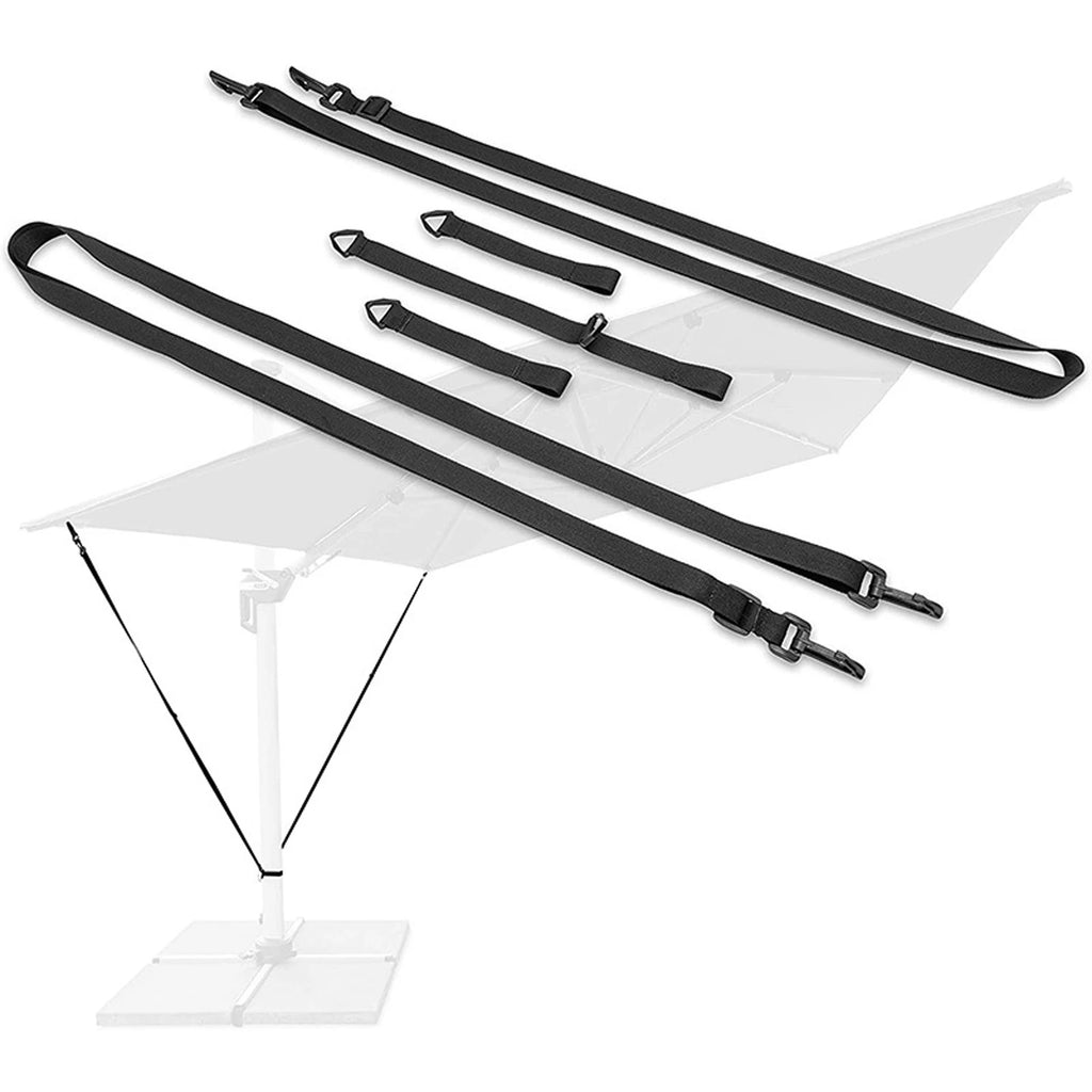 Umbrella Wind Stabilizer Straps Outdoor Sunshades Adjustable Fixing Straps Windproof Protecting for Large Cantilever Parasols HIP black