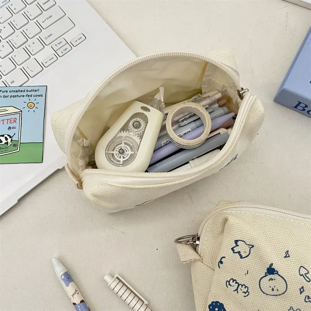 Kawaii Anime Animal Canvas Pencil Case – Zipper Pouch Canvas Pencil Case HIP
