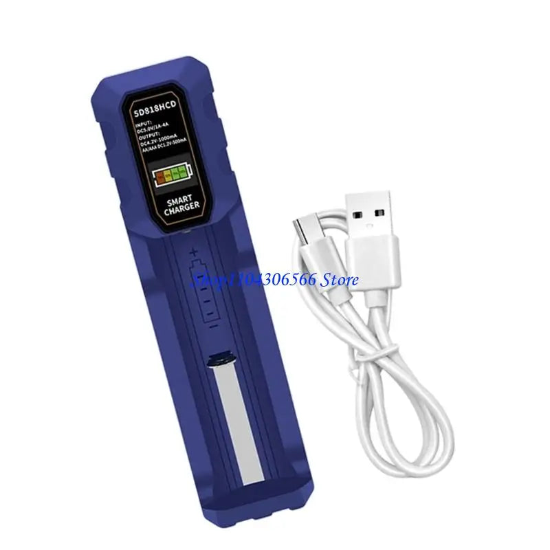 Single Bay Smart Battery Charger – LCD Display, USB-C Input Battery Charger HIP