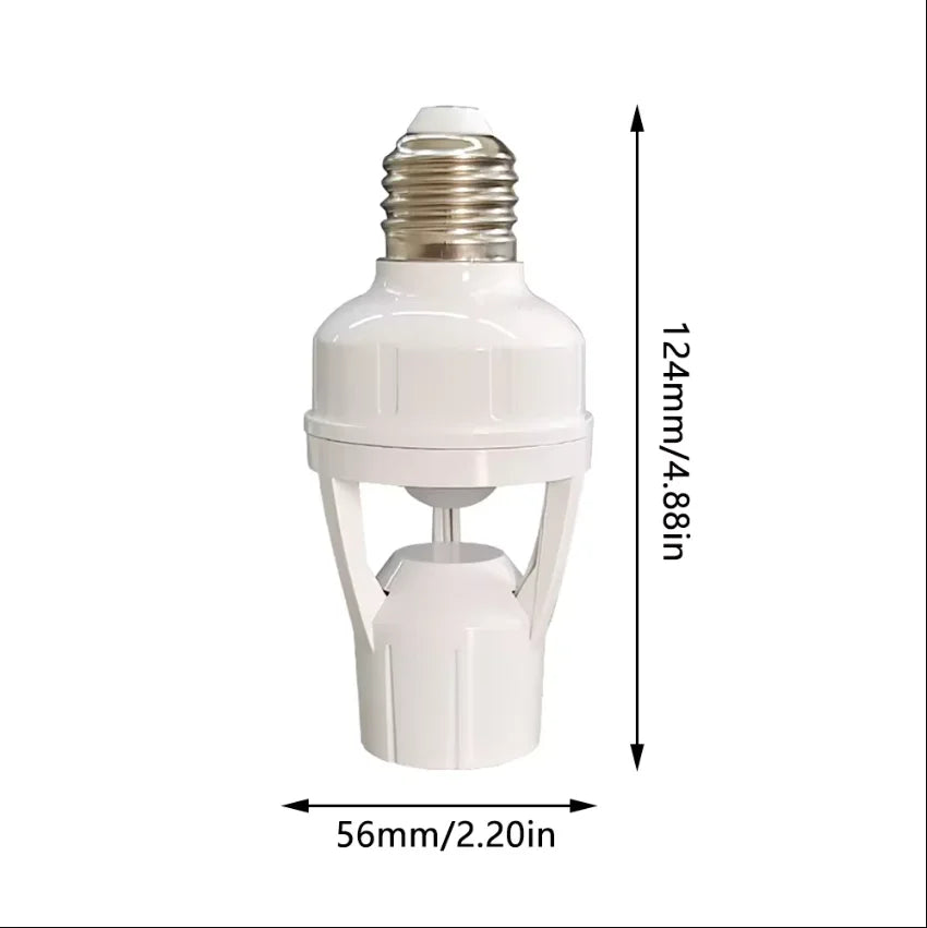 E27 PIR Motion Sensor Bulb Adapter – Auto LED Switch 110V/220V Motion Sensor Adapter HIP Distance adjustable