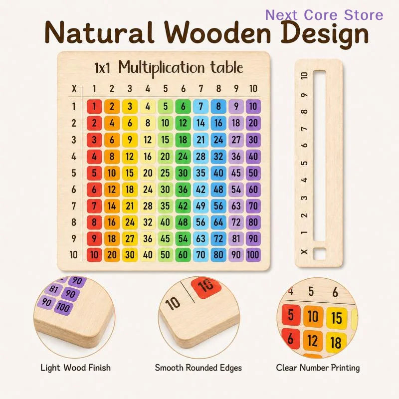 Wooden Sliding Multiplication Table Board for Kids | Math Toy Educational Math Board HIP