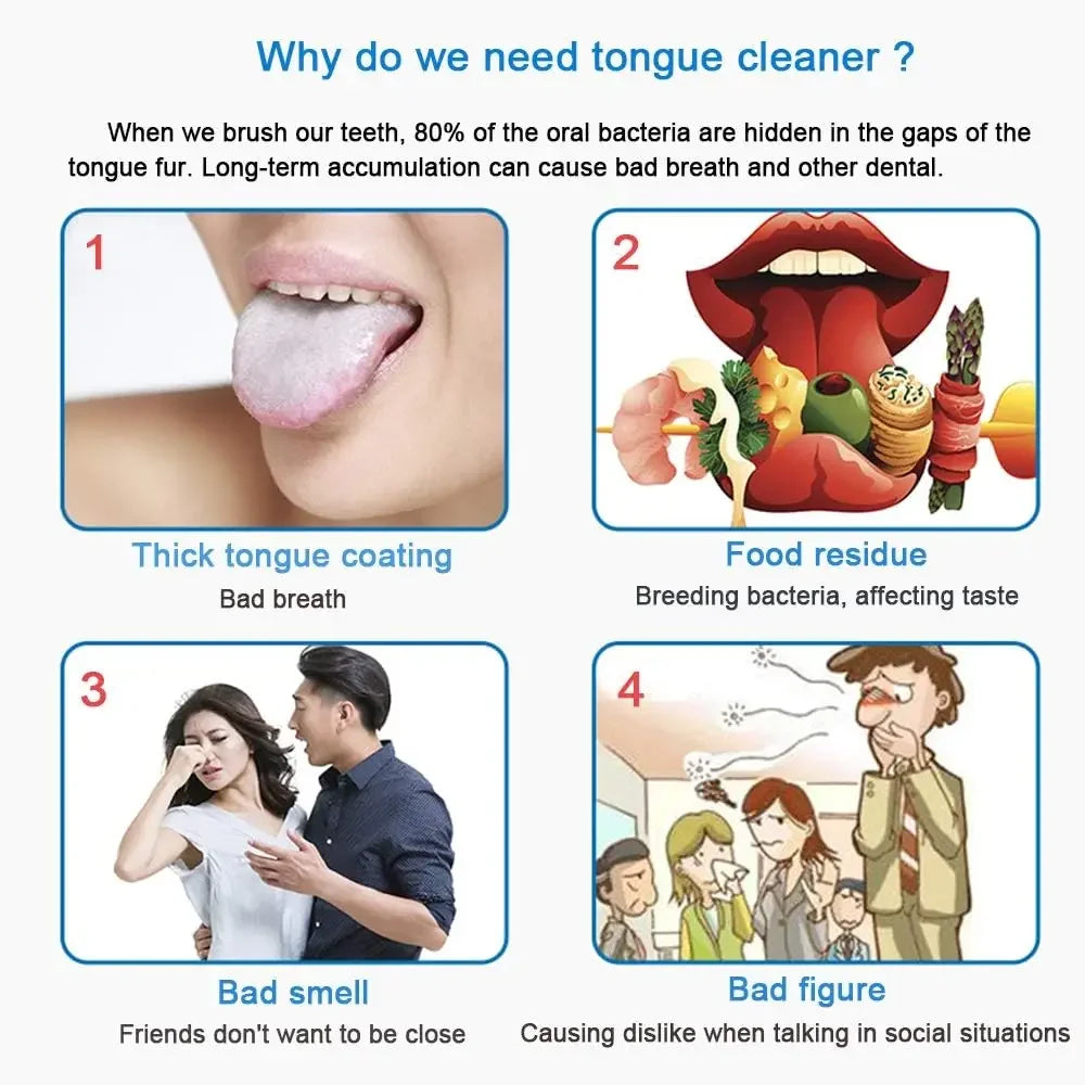 Stainless Steel Tongue Scraper – Fresh Breath Oral Care Tool Tongue Scraper HIP