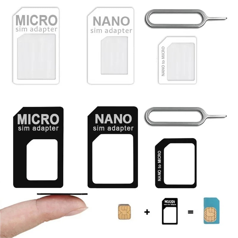 Nano SIM to Micro & Standard Adapter Converter Kit 3-Pack SIM Card Adapter HIP