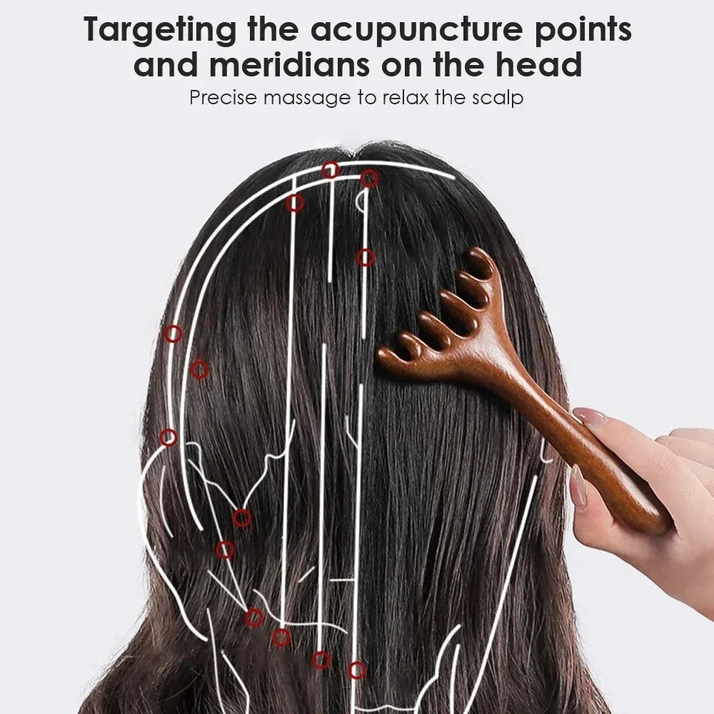Anti-Static 6-Claw Head Massager Gua Sha Scalp Comb Scalp Massage Comb HIP