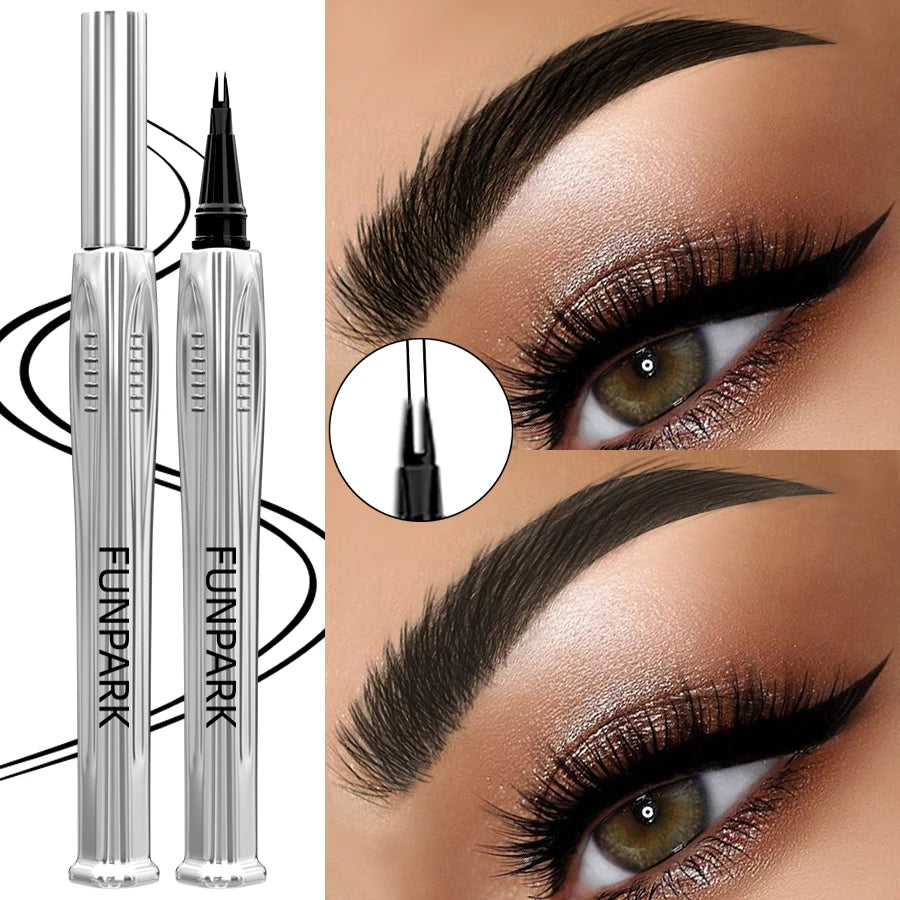 2 Fork Microblading Eyebrow Pencil, Non-Smudged High Pigmented Easy Applying Liquid 8 Colors Eyebrow Pen Makeup Eyeliner Gifts HIP