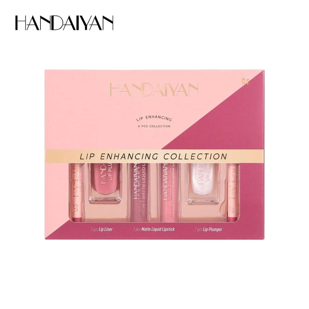 Handaiyan 6-Pc Matte Lipstick Set – Lip Liner & Plumper Kit Lip Makeup Set HIP