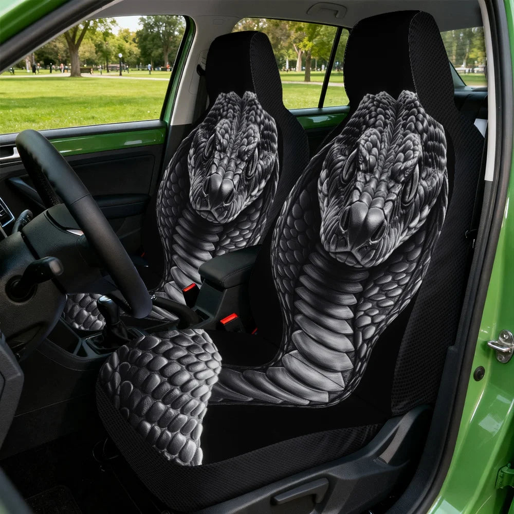 Silver Cobra Car Seat Covers Set of 2 – Universal Fit Car Seat Covers HIP