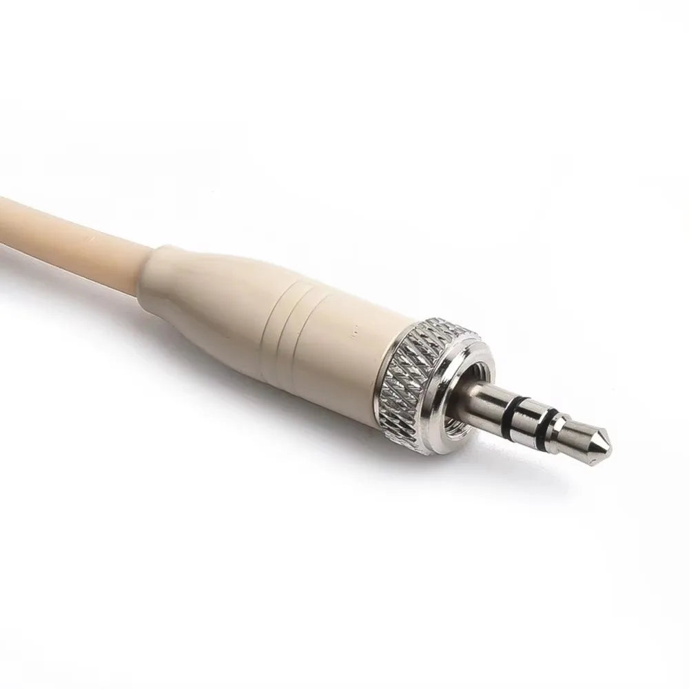 Beige Headworn Condenser Mic – Dual Earhook 3.5mm Microphone Headworn Microphone HIP