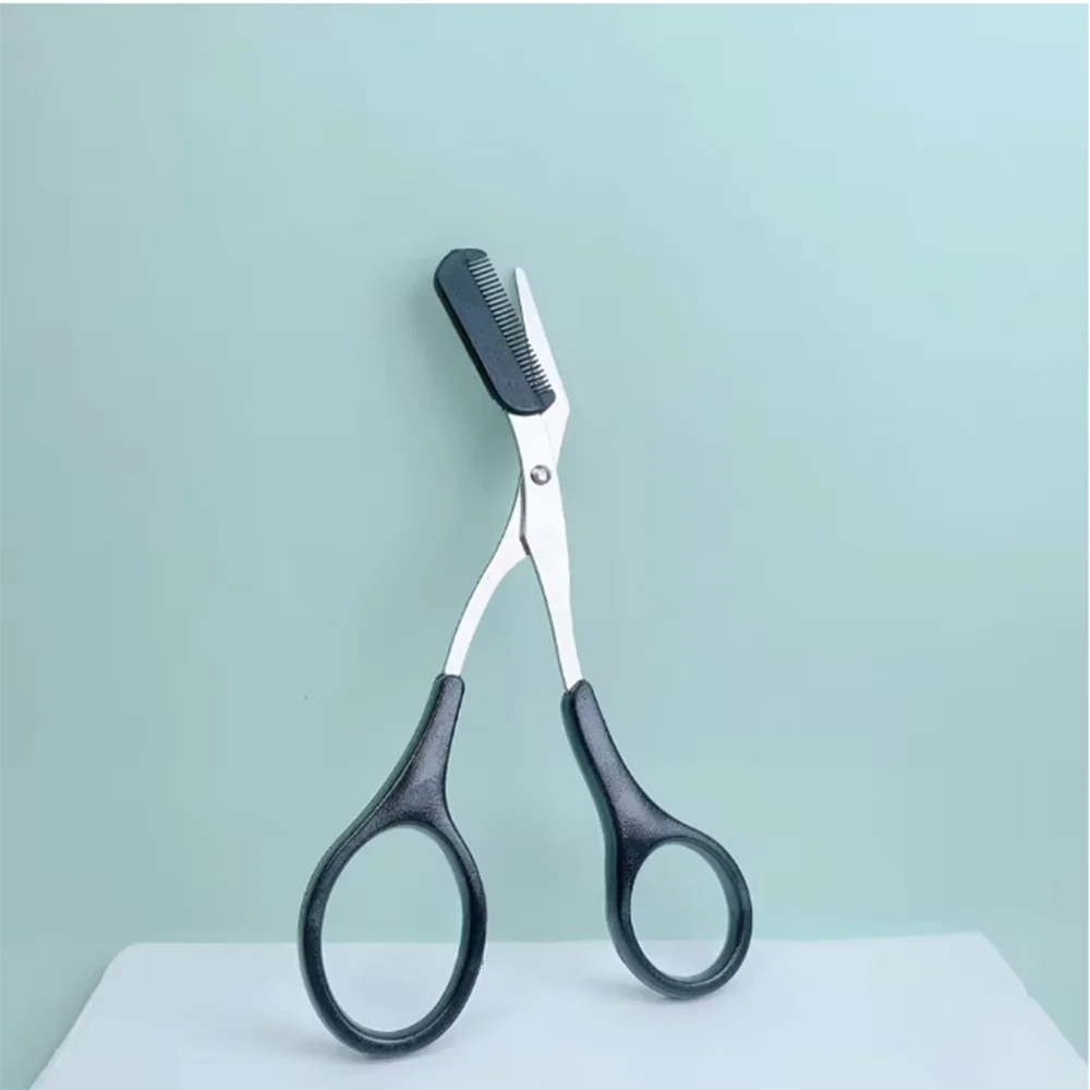 Eyebrow Scissors with Comb – Stainless Steel Trimmer | HIP Eyebrow Trimmer Scissors HIP black