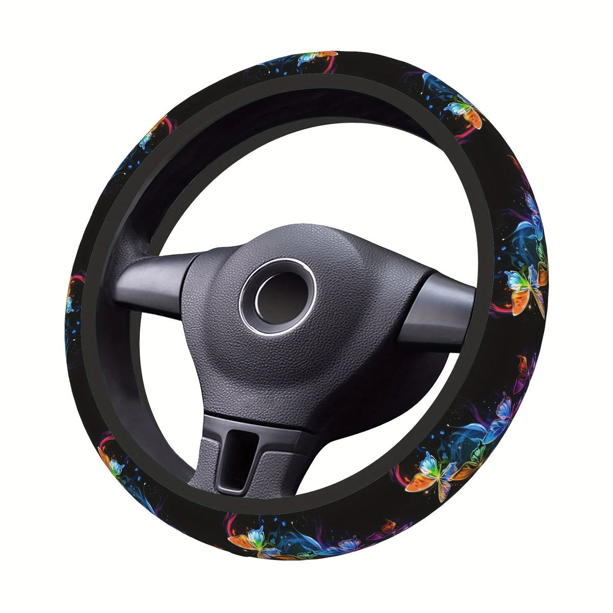 Butterfly Floral Steering Wheel Cover – Non-Slip Universal Fit Steering Wheel Cover HIP