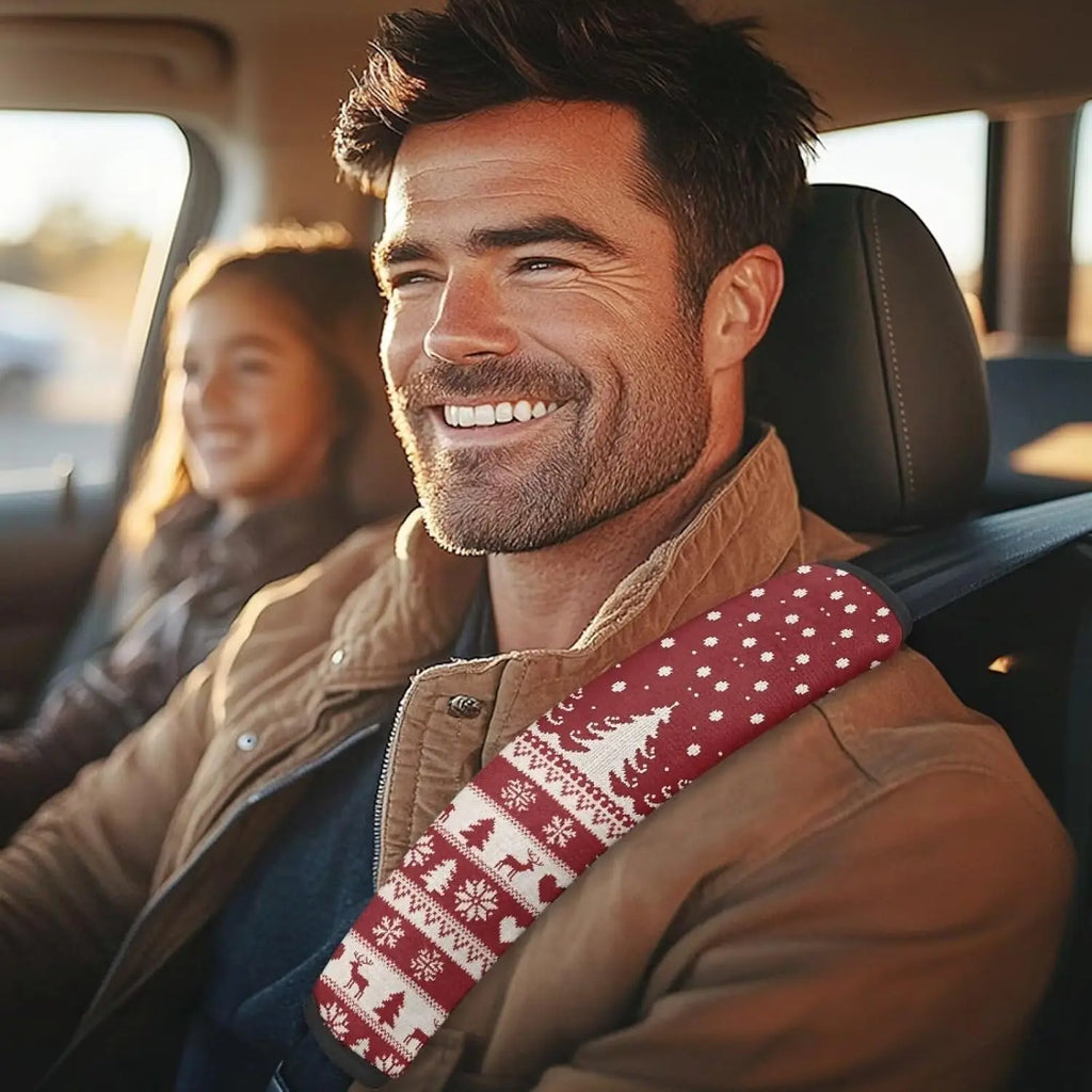 Fluffy Christmas Seat Belt Covers – Soft Cushion Pads Set of 2 Seat Belt Cover HIP
