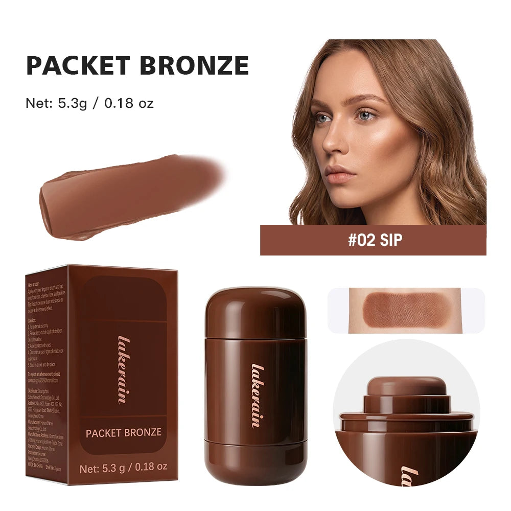3D Contour Stick Packet Bronzer Cream Stick Face Contour Blush Cream Cheek Easy To Apply Color Makeup HIP 2sip