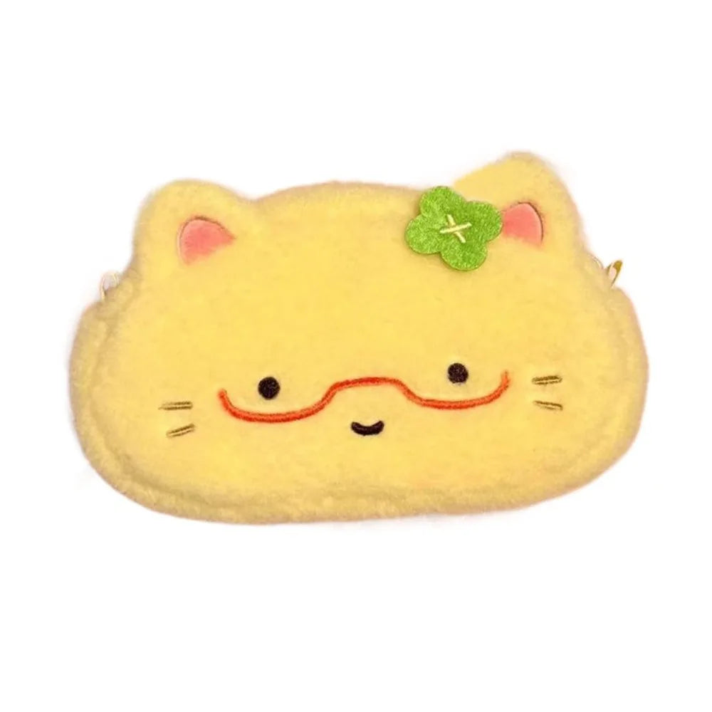 Cute Plush Kitten Pencil Case – Large Capacity Stationery Bag Plush Pencil Case HIP No pendant