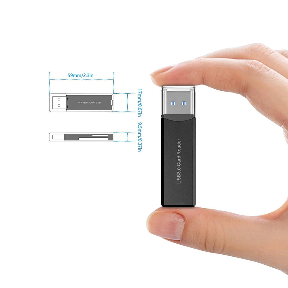 USB 3.0 Multi-Card Reader – SD, Micro SD, TF, RSMMC, 1TB USB Card Reader HIP