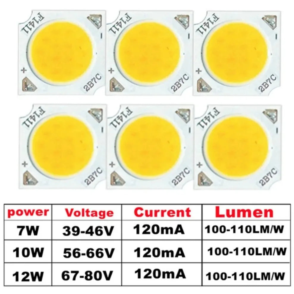 15pcs COB LED Chip 7W 10W 12W 3000K 4000K 6000K 11mm COB LED Chip HIP