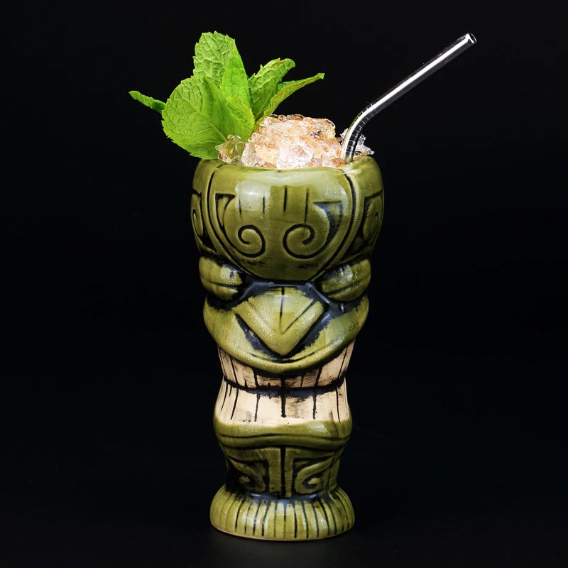 470ml Hawaii Ceramic Tiki Mug – Porcelain Beer & Cocktail Cup Ceramic Tiki Mug HIP