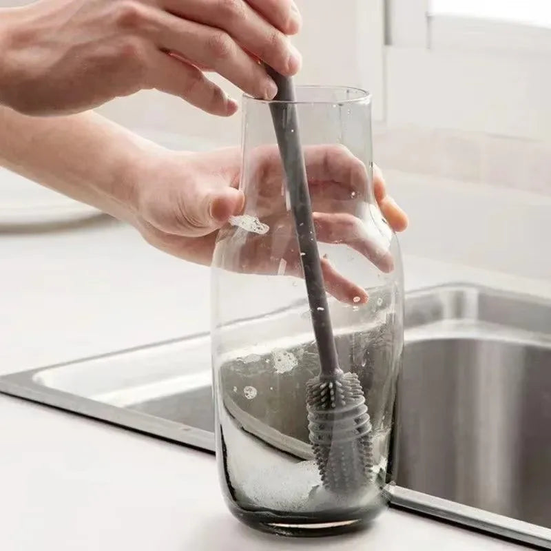 Silicone Long Handle Bottle Brush – Cup & Glass Cleaner Bottle Cleaning Brush HIP