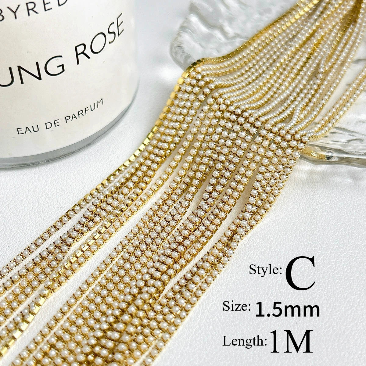 100cm Nail Bracelet Jewelry Metallic And Gold-Colored Chain For Retro Punk Style Nail Accessories Nail Decoration Fittings HIP C gold