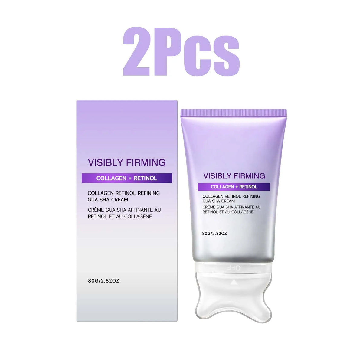 Collagen Retinol Gua Sha Firming Cream 80g – V-Line Lift Firming Face Cream HIP 2Pcs