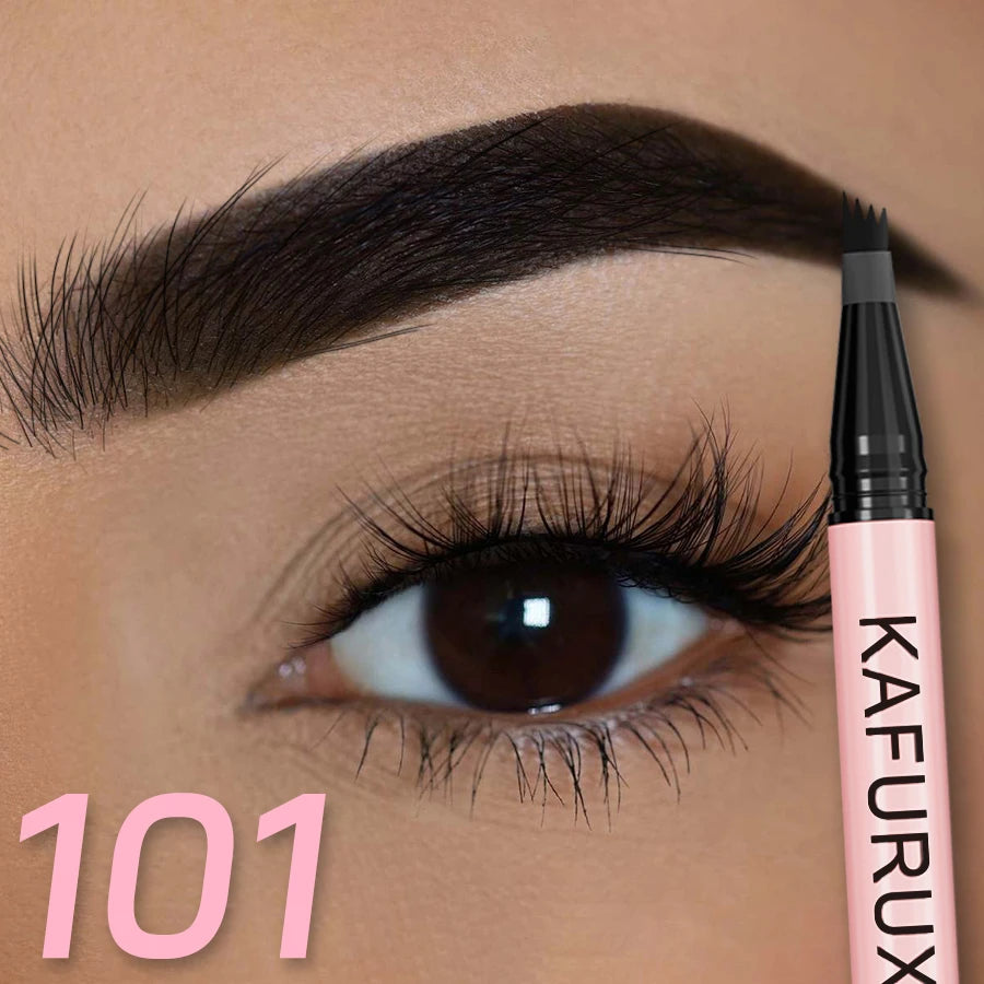 KAFURUX 4-Point Waterproof Liquid Eyebrow Pencil – Long Lasting Liquid Eyebrow Pencil HIP 101