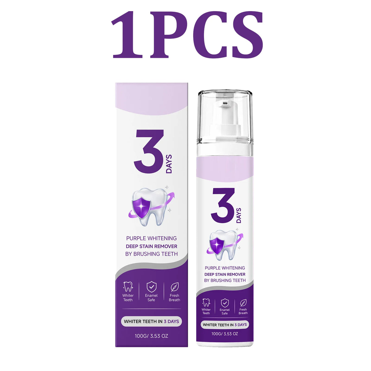Purple Toothpaste – Brightening, Stain Removal & Fresh Breath Brightening Toothpaste HIP 1PCS