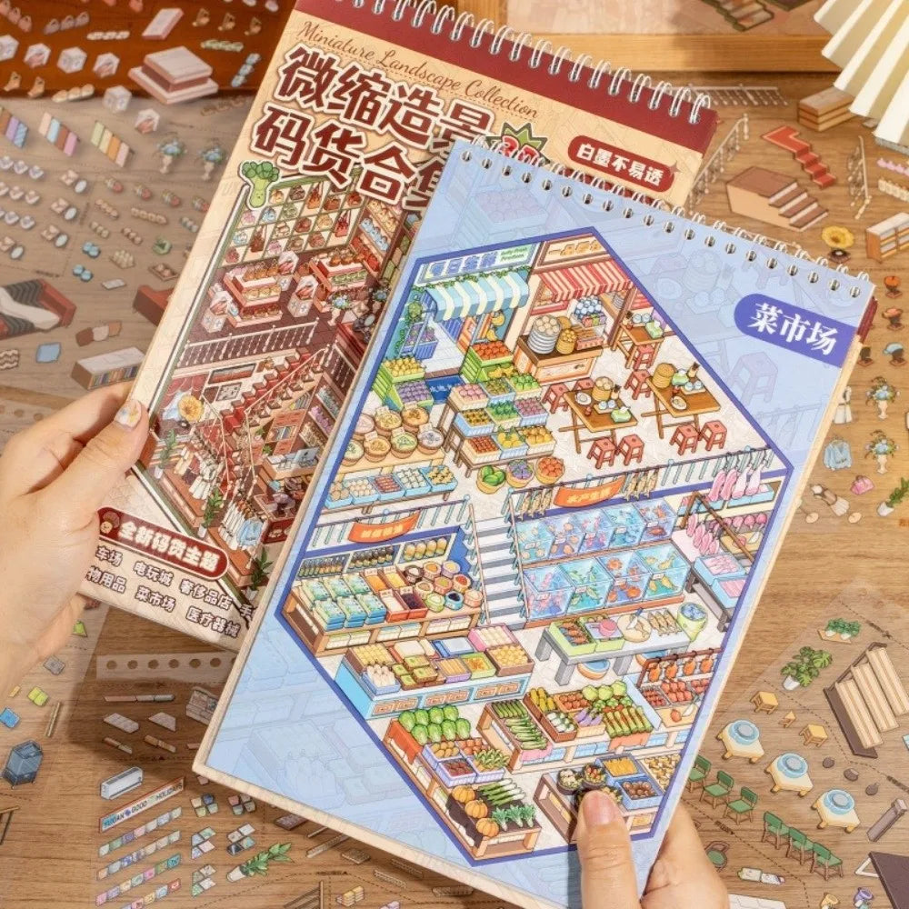 3D Scene Sticker Book – 8 Scenes 24 Sheets DIY Craft DIY Craft Sticker Book HIP