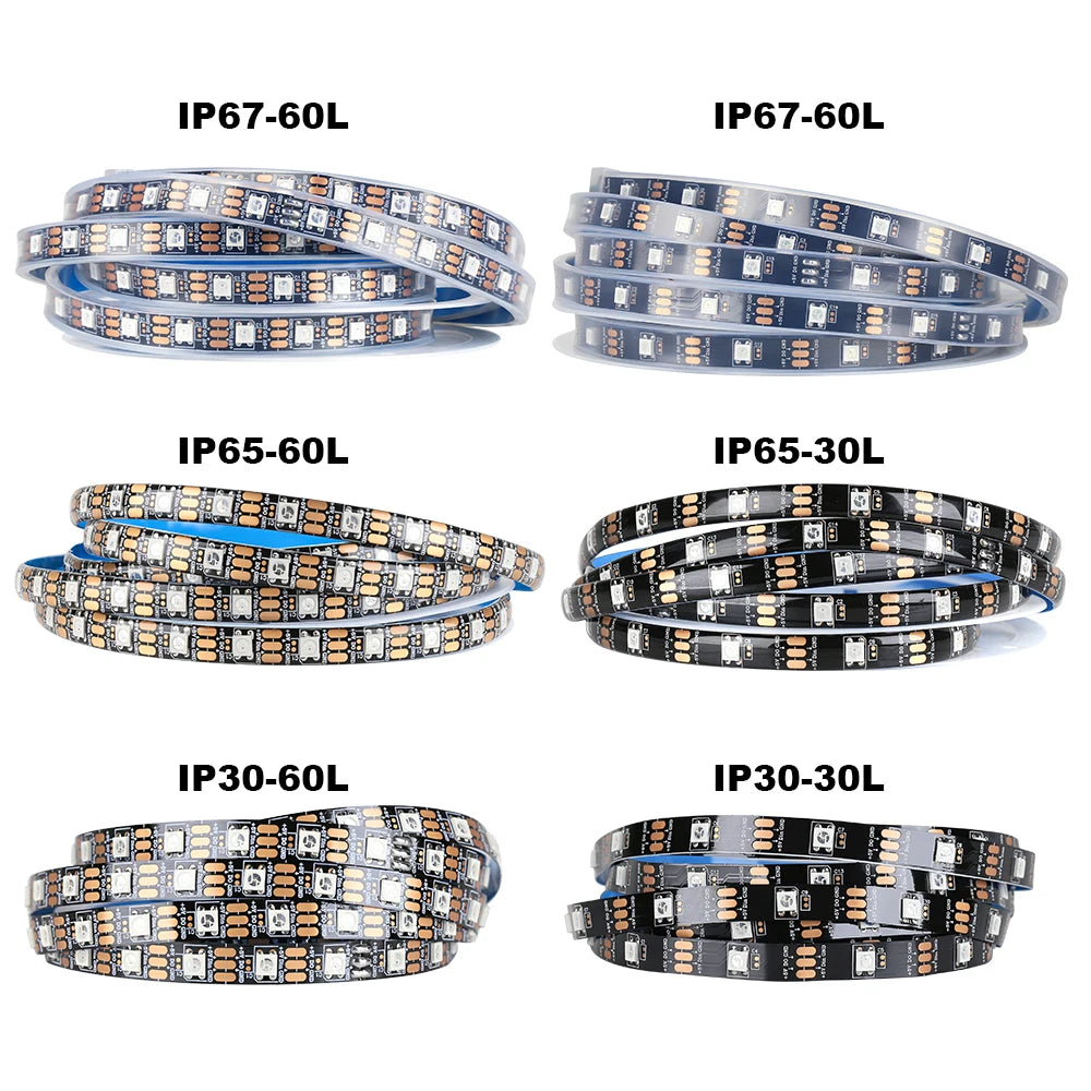 WS2812B RGB LED Strip DC5V Individually Addressable Smart Light Smart LED Strip Light HIP