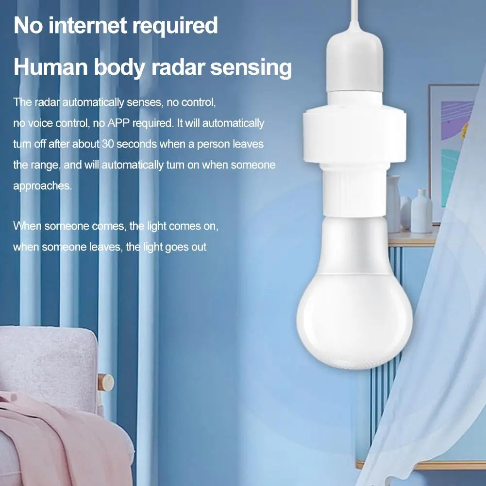 New Radar Sensing Lamp Holder Intelligent E27 Lamp Base Smart Light Bulb Holder Porch Basement Auto On/Off Motion Light Socket HIP