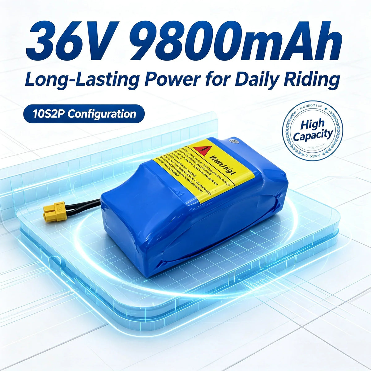 36V 9800mAh Li-Ion Battery Pack for Hoverboard & Scooter Li-Ion Battery Pack HIP