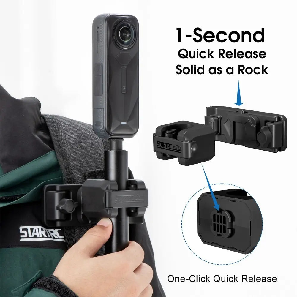2-in-1 Quick Release Selfie Stick & Backpack Camera Holder Camera Mount Clip HIP