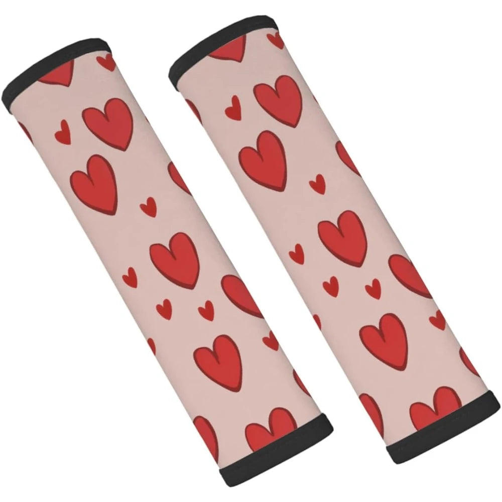 Red Heart Seat Belt Covers – Soft Neoprene Pads, 2-Pack Seat Belt Cover HIP 1