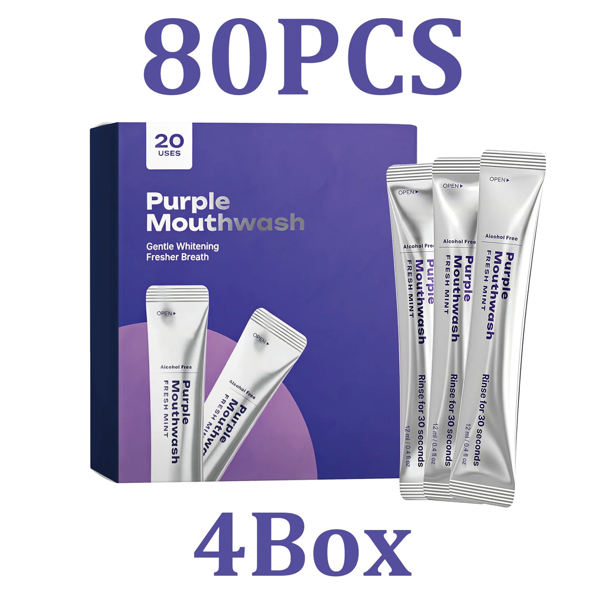 Fresh Mint Portable Mouthwash – 20 Travel Packets | HIP Travel Mouthwash HIP 4Box One Unit adults