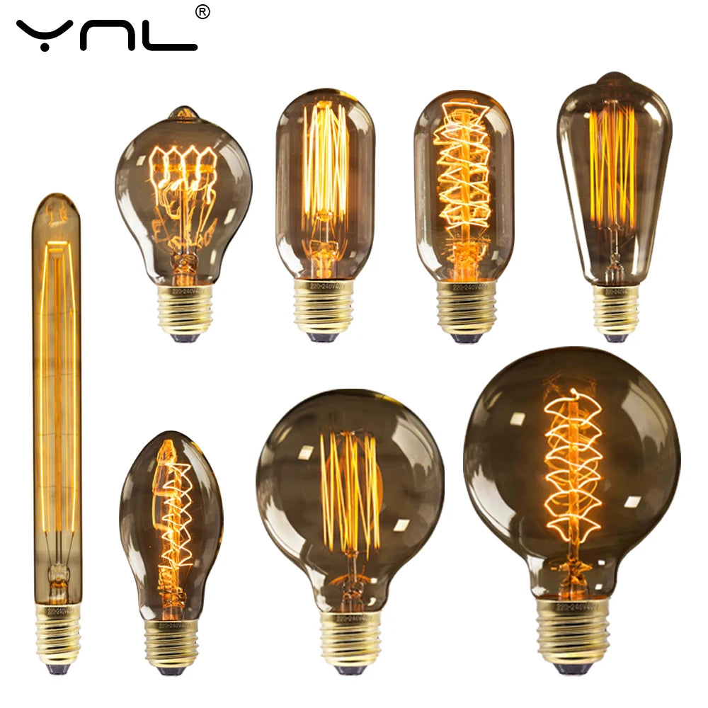 Retro Edison E27 40W Filament Bulb – ST64 G80 G95 G125 Vintage Filament Bulb HIP