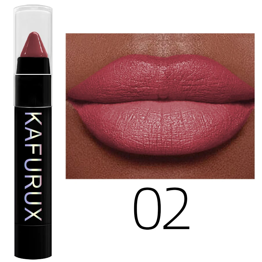 KAFURUX 15-Color Nude Matte Lip Liner Pencil – Waterproof Matte Lip Liner HIP 02