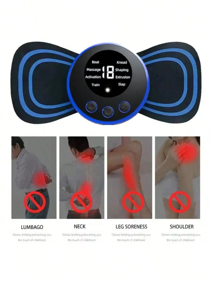 Electric EMS Neck & Back Massager – Portable Gel Pad EMS Neck Massager HIP