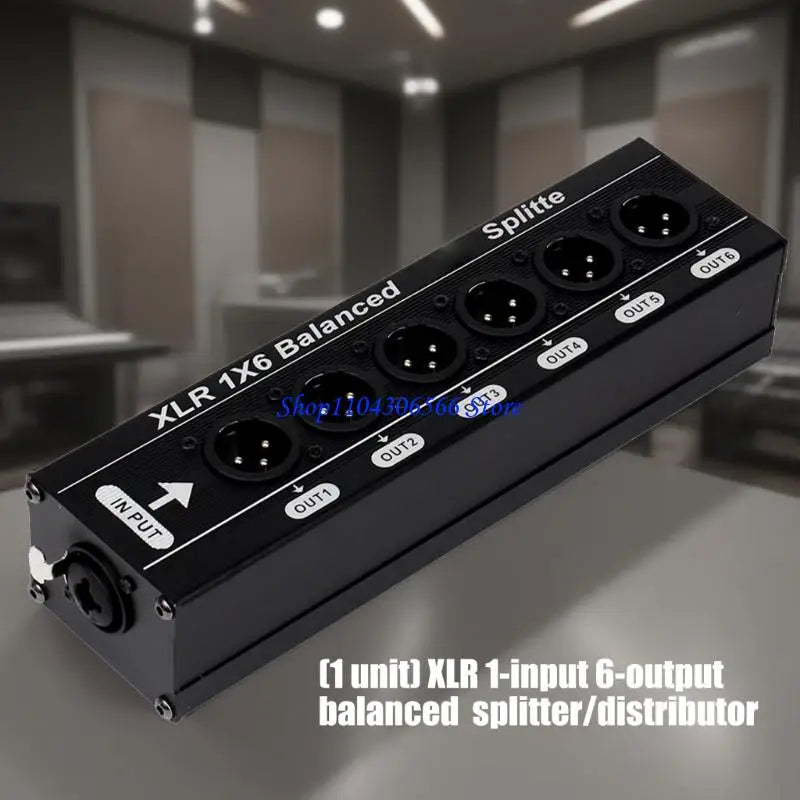 XLR 1 to 6 Balanced Sound Splitter – Metal Pro Audio Audio Signal Splitter HIP