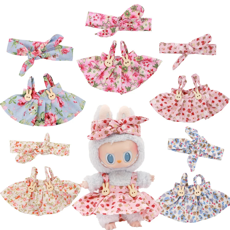 Plush Vinyl Face Labubu Doll Clothes Skirts Plush Bag Charm Little Clothes Hairband Girl Juguates&Doll Accessories Fashion Toys HIP