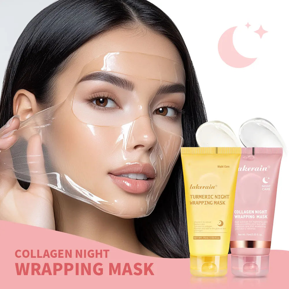 Collagen Wrapping Mask with Brush Set Korean Facial Mask Rejuvenation Moisturizing Brightening Improve Skin Skincare Christmas HIP