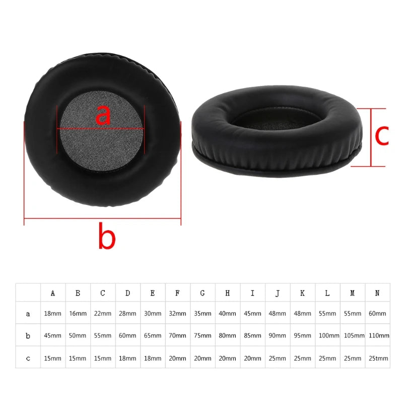 PU Leather Replacement Headphone Ear Pads – 14 Sizes, 1 Pair Headphone Ear Pads HIP
