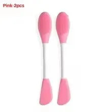 Silicone 2-in-1 Facial Cleansing & Mask Brush | Exfoliating Facial Cleansing Brush HIP C716-pink 2pcs