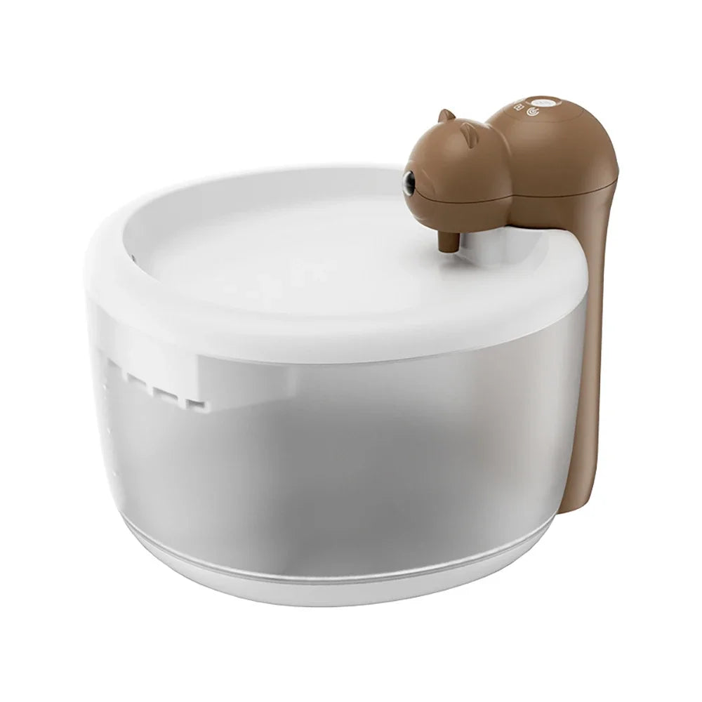 2.2L Wireless Cat Water Fountain – Smart Sensor & USB-C Pet Water Fountain HIP Brown
