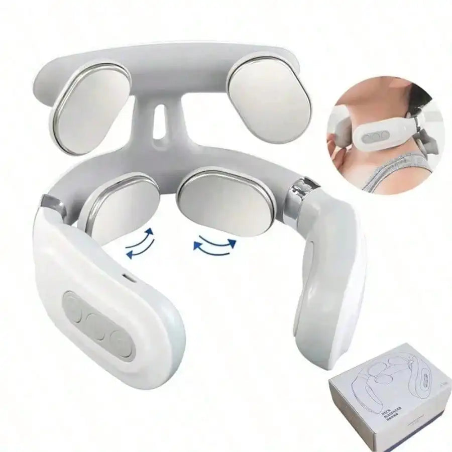 Portable Smart Neck & Shoulder Massager | USB Rechargeable Neck Shoulder Massager HIP White No plug