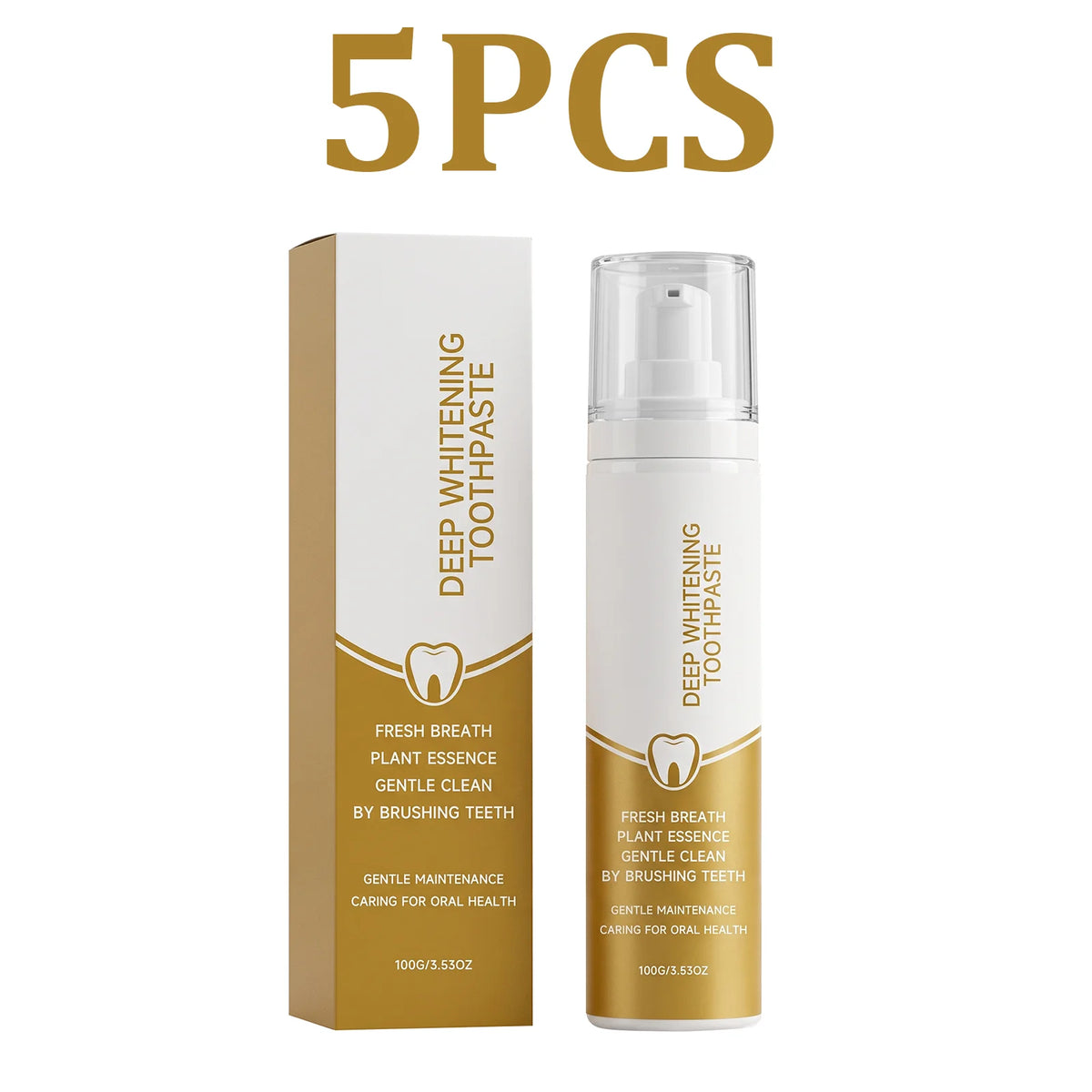 Centella Asiatica Brightening Pump Toothpaste | Fresh Breath Whitening Toothpaste HIP 5PCS