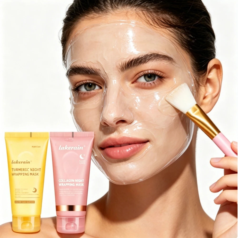 Korean Turmeric Collagen Bio Pack Night Mask Peel Off Sleeping Mask Anti-Aging Lifting Moisturizing Deep Repair Facial Skin Care HIP