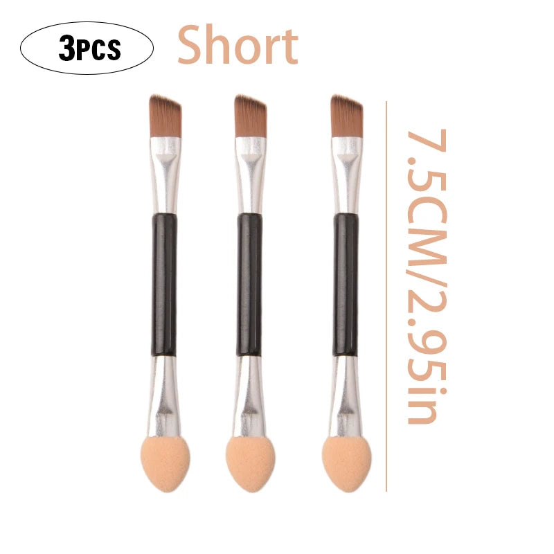 Professional Eyebrow Brush Eyeliner Angled Flat Head Blade Eye Liner Brow Contour Makeup Brushes Double-head Makeup Tool 1~10PC HIP Short-3Pc