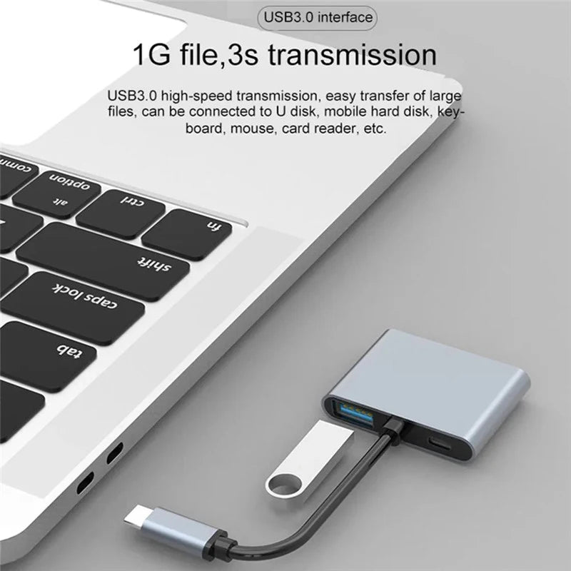 4-in-1 USB-C Hub – 4K@60Hz HDMI, PD 100W, USB 3.0 USB-C Docking Hub HIP