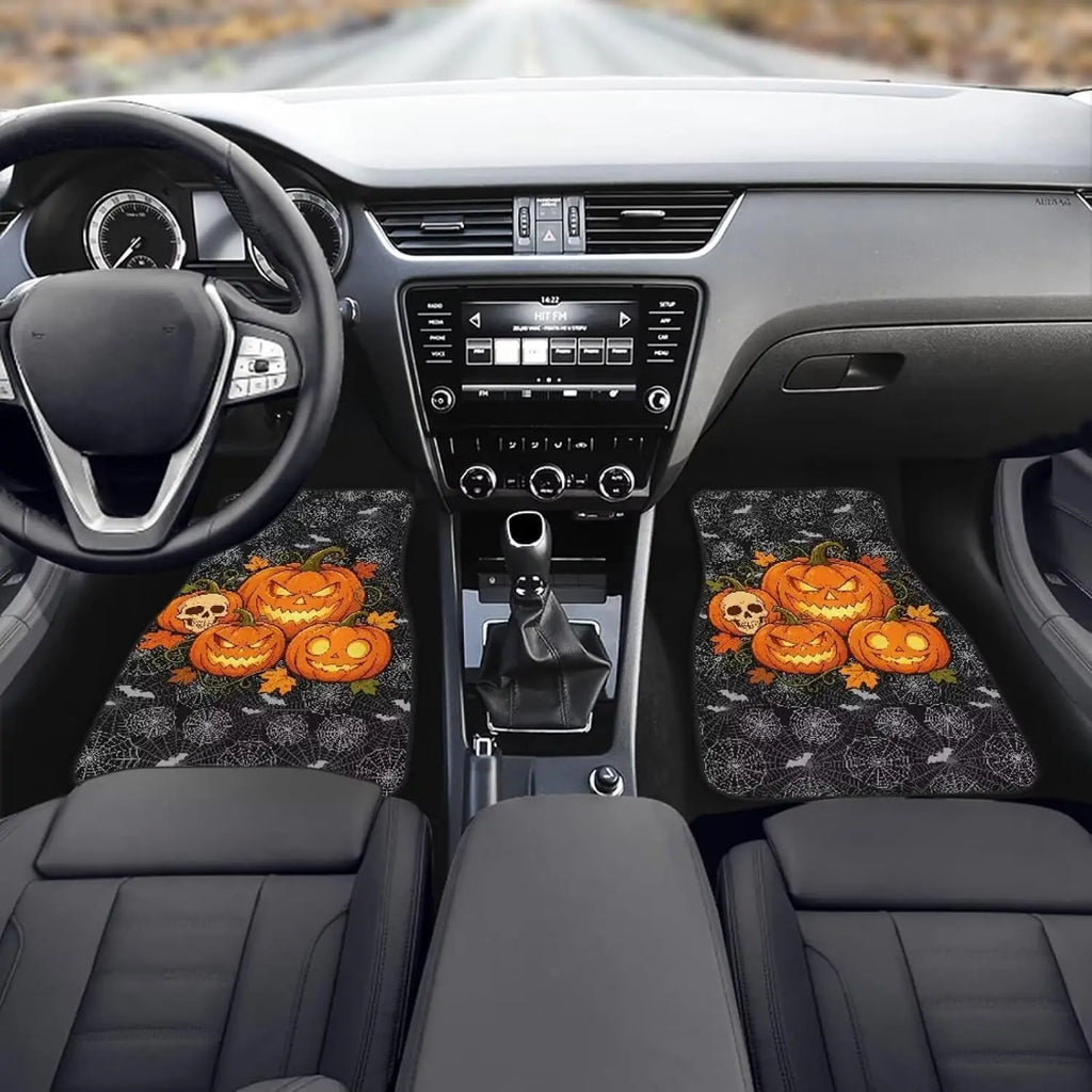 Halloween Jack-O-Lantern Bat Car Floor Mats – Universal Fit Car Floor Mats HIP