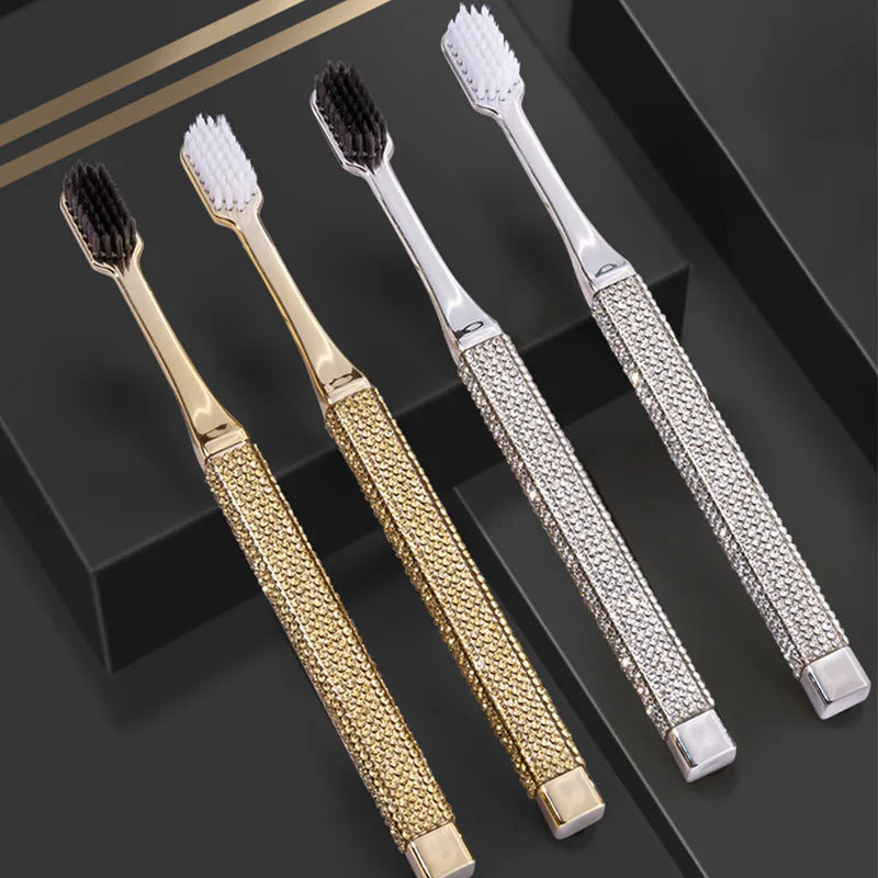 New Toothbrush Soft-hair Premium Household Cleaning Set With Electroplating For Teeth Care, Packaged Drop Shipping HIP